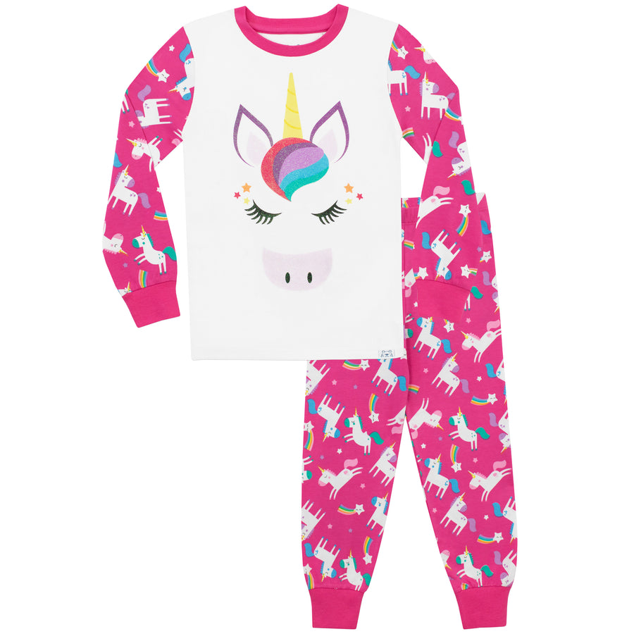 Rainbow Glitter Unicorn Pyjamas - Snuggle Fit
