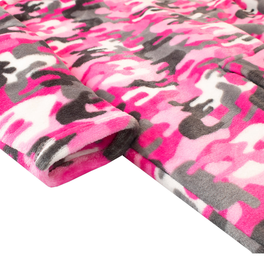 Camouflage Fleece Hoodie Blanket