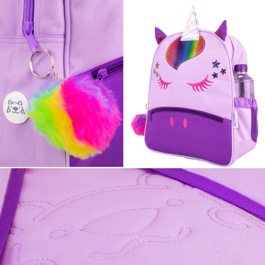 Unicorn Backpack with Pom-Pom Keyring