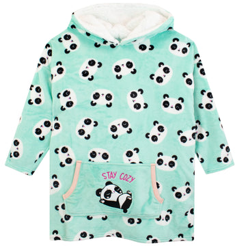 Panda Fleece Hoodie Blanket