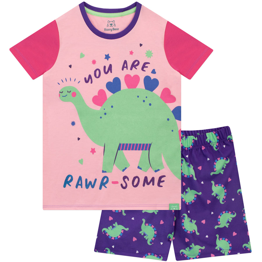 Dinosaur Short Pyjamas - Rawr-some