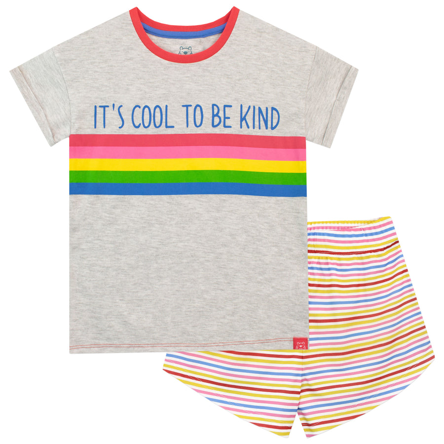 It's Cool To Be Kind Rainbow Short Pyjamas