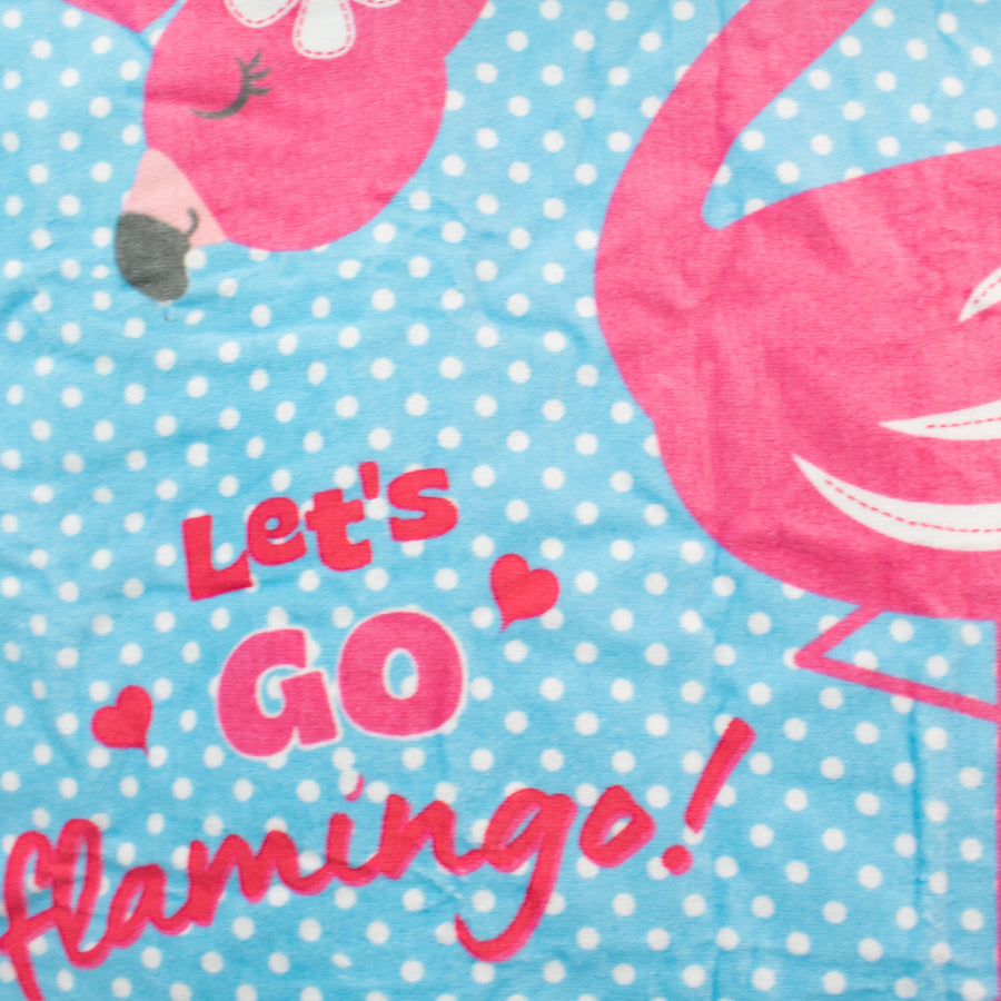Flamingo Towel Poncho With Polka Dots