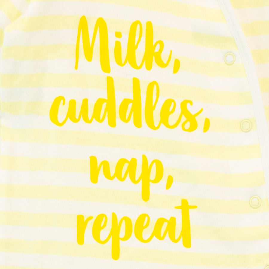 Baby Milk Cuddles Nap Repeat Sleepsuit