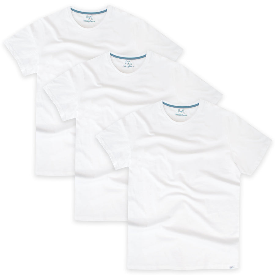 Mens T-Shirts 3 Pack - White